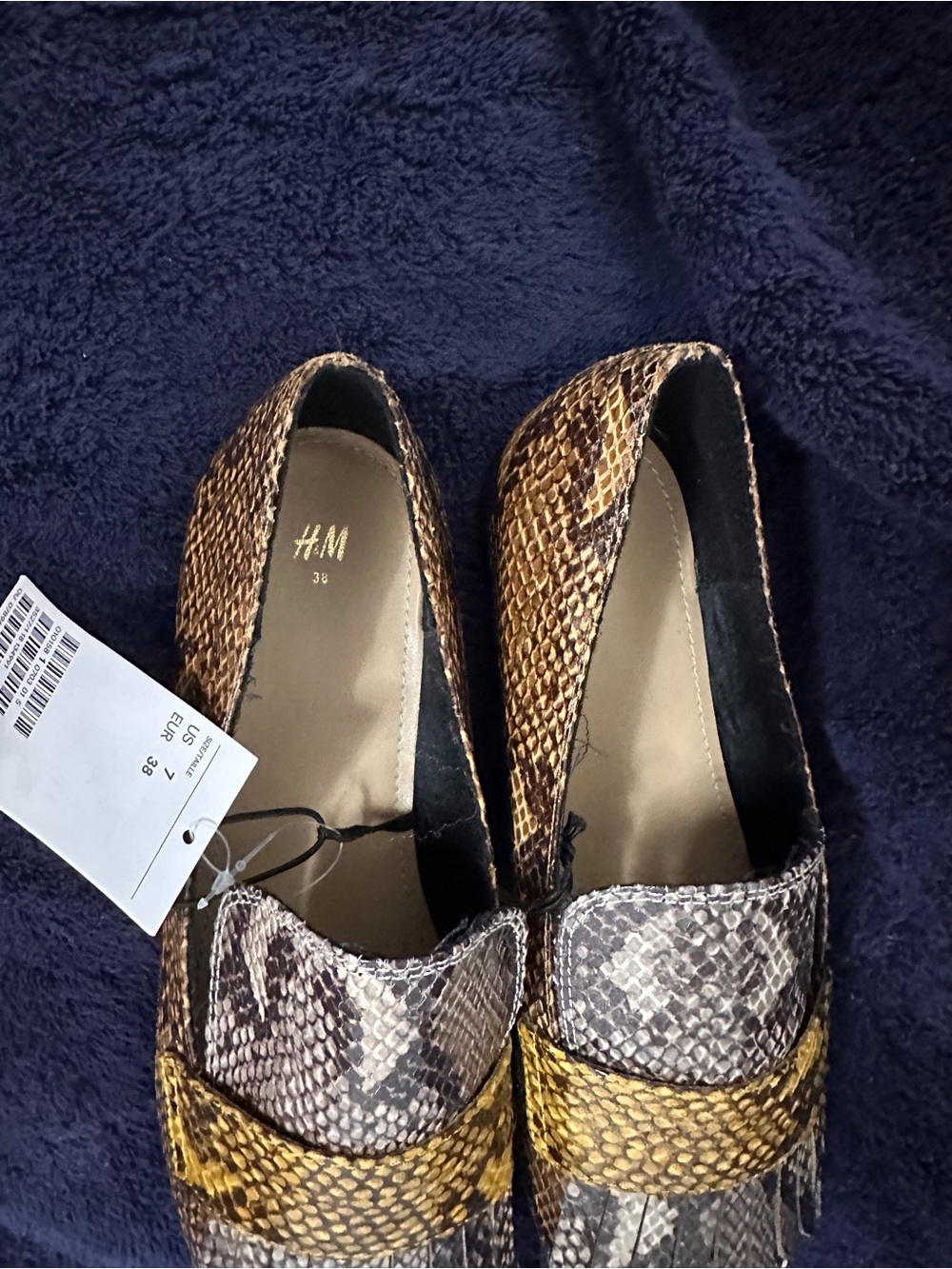 H&M Snake-Print Loafers in Brown and Yellow - Picture 4 of 9